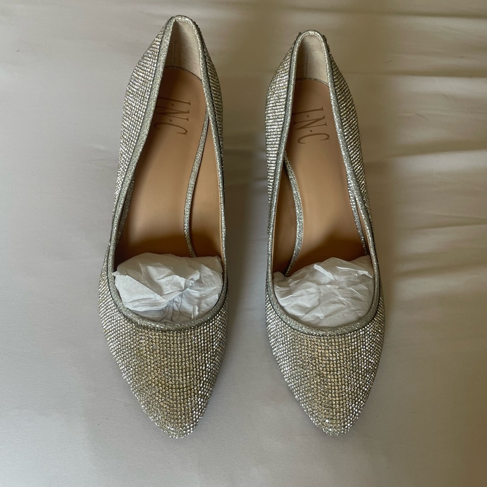 INC International Concepts Sparkling Silver Heels